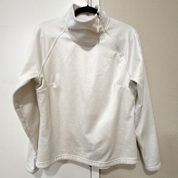 The Northface Women's Fleece Canyonlands 1/2 zip White Heather - Picture 2 of 8